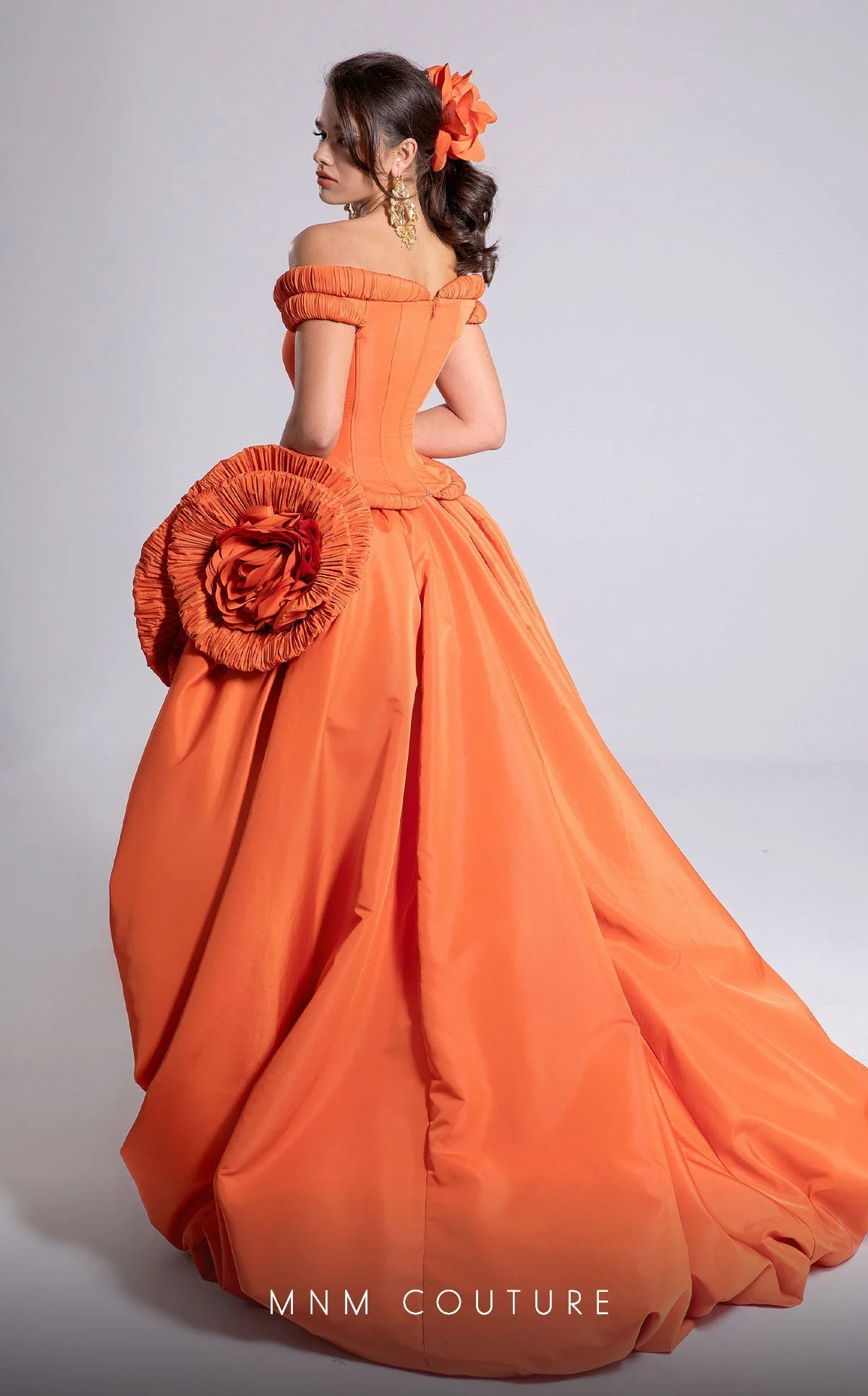 Fouad Sarkis F02913 Off-Shoulder High-Low Couture Gown - Image 2