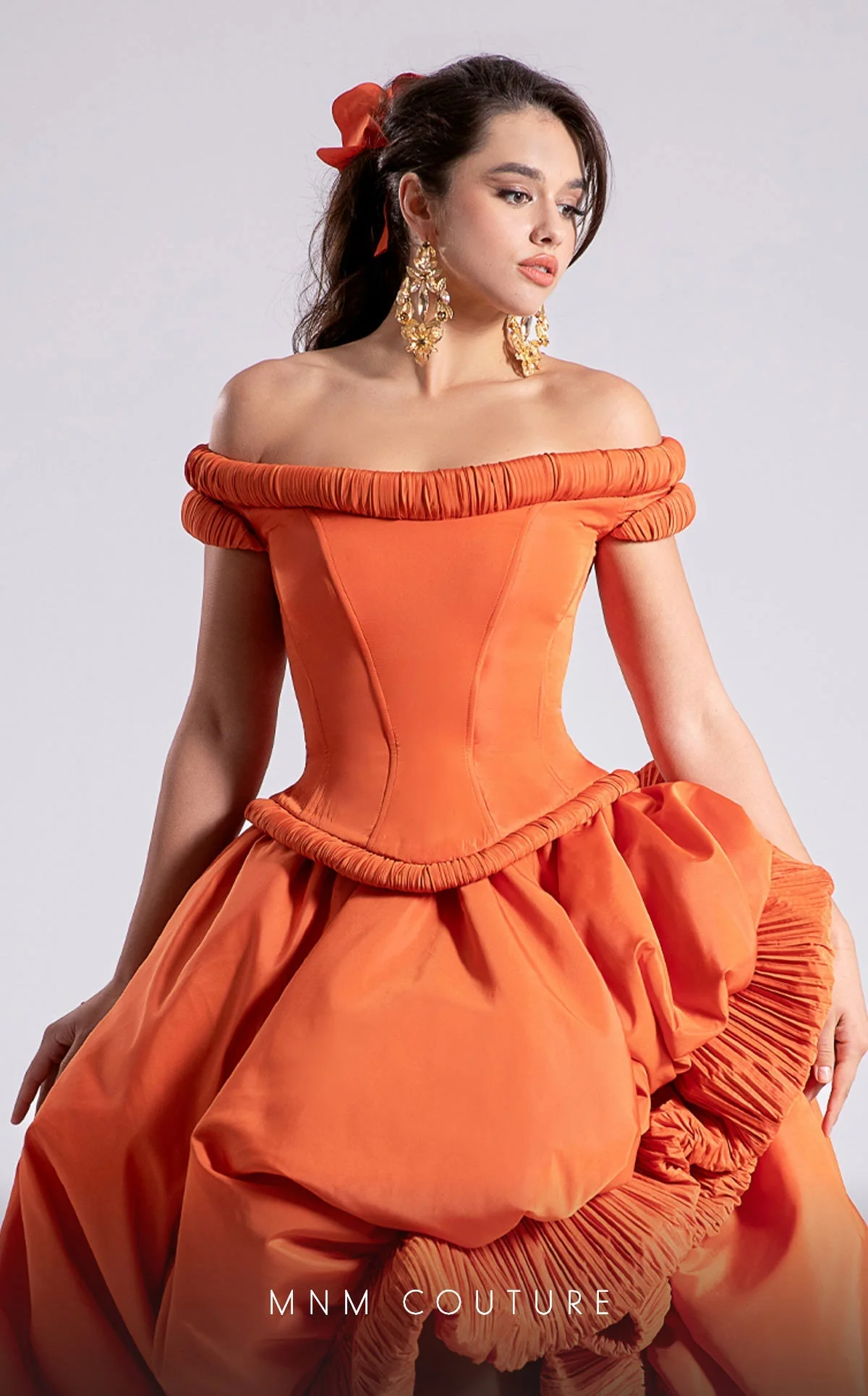 Fouad Sarkis F02913 Off-Shoulder High-Low Couture Gown - Image 5