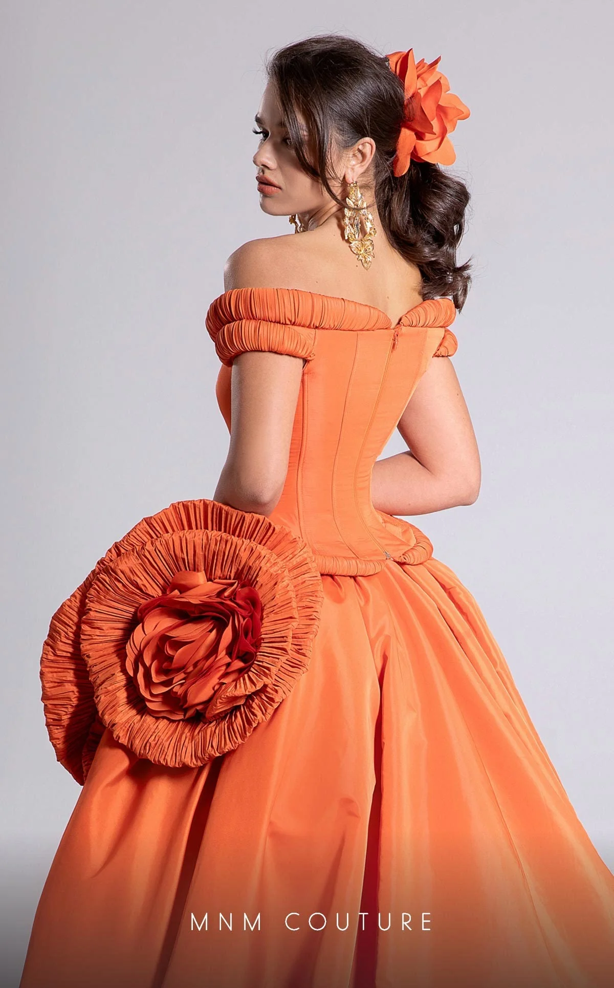 Fouad Sarkis F02913 Off-Shoulder High-Low Couture Gown - Image 6