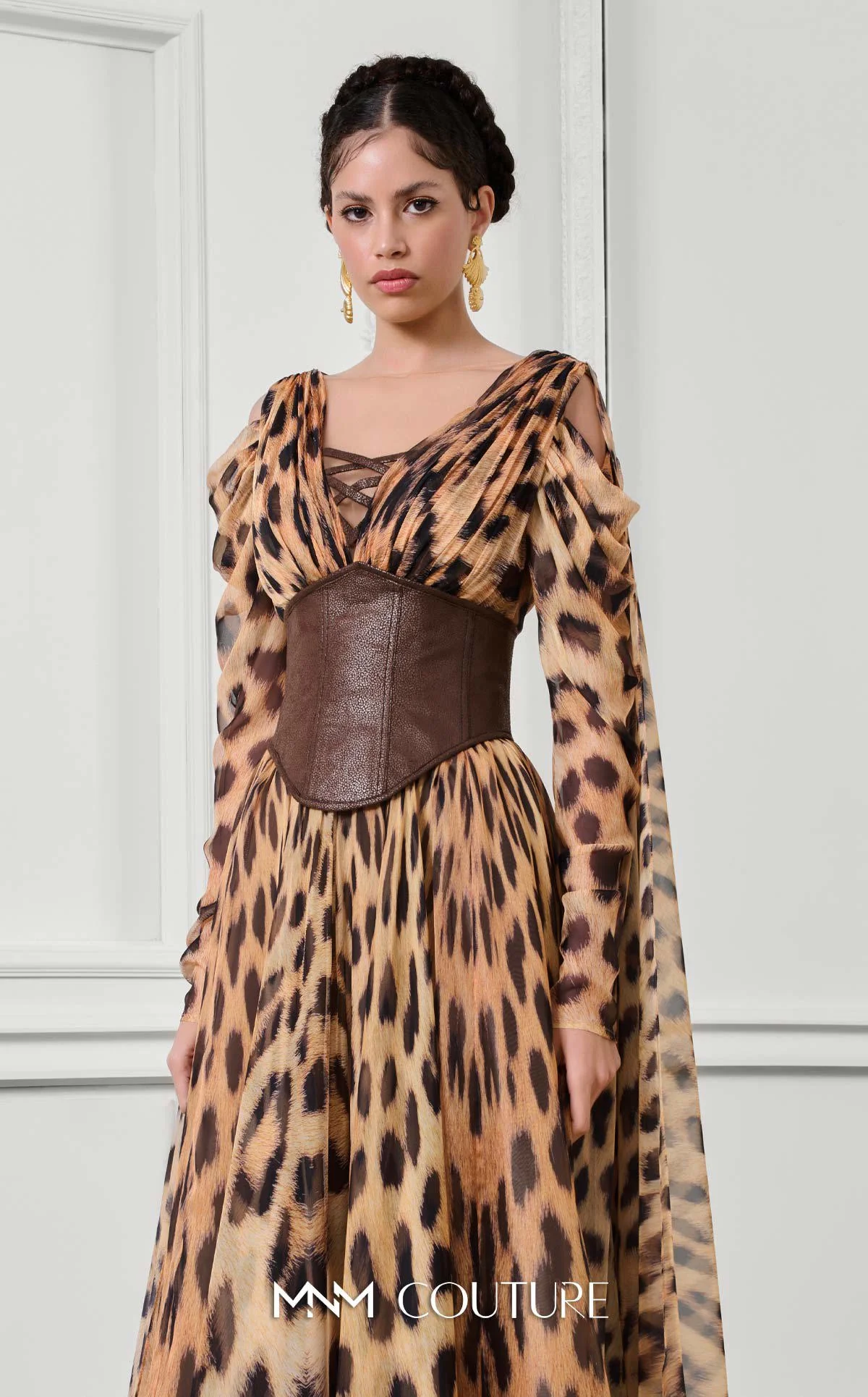 Fouad Sarkis F02921 Round Neck Evening Gown - Image 4