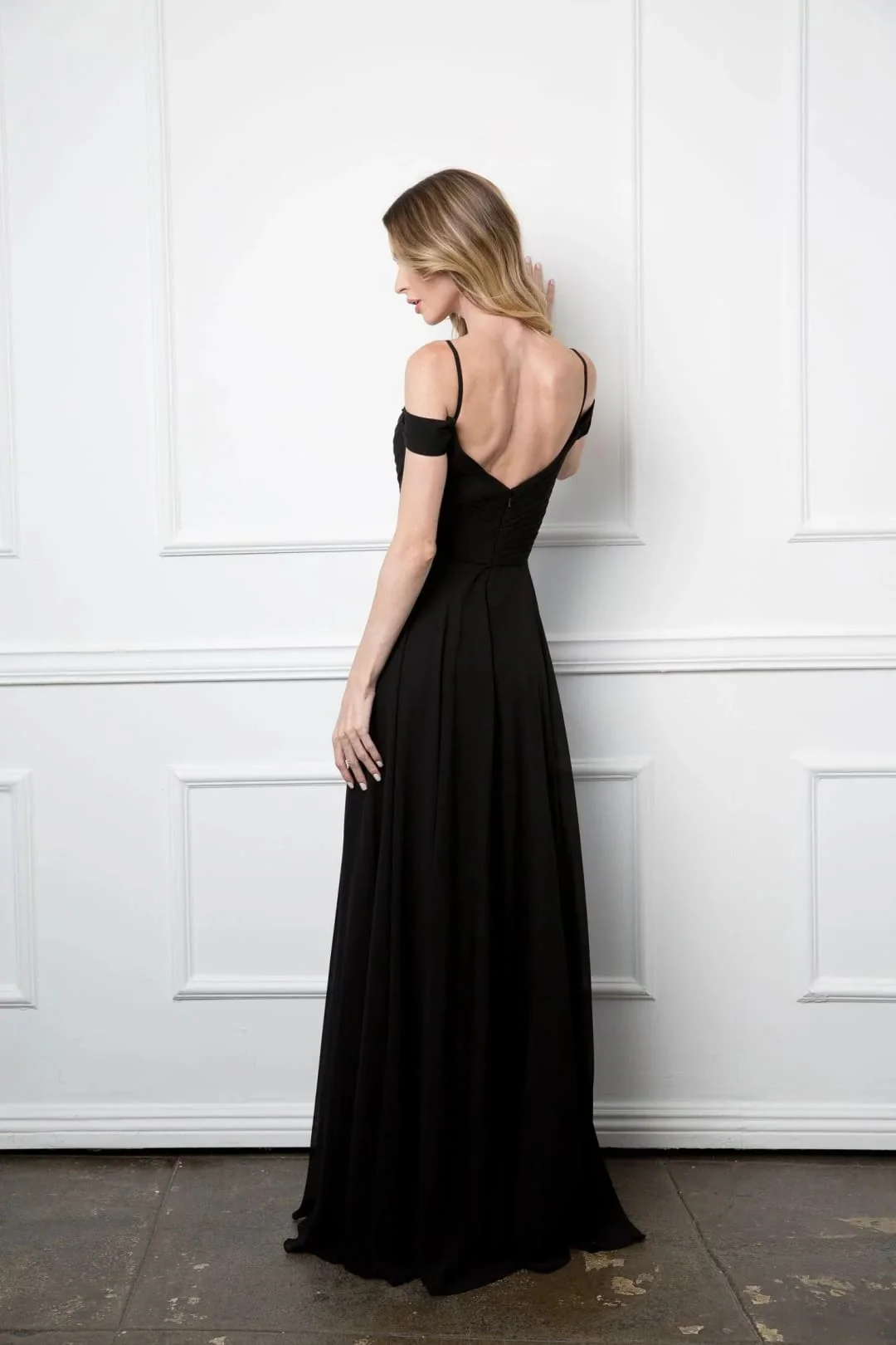 Eva USA 5183 Pleated Chiffon Long Dress - Image 5