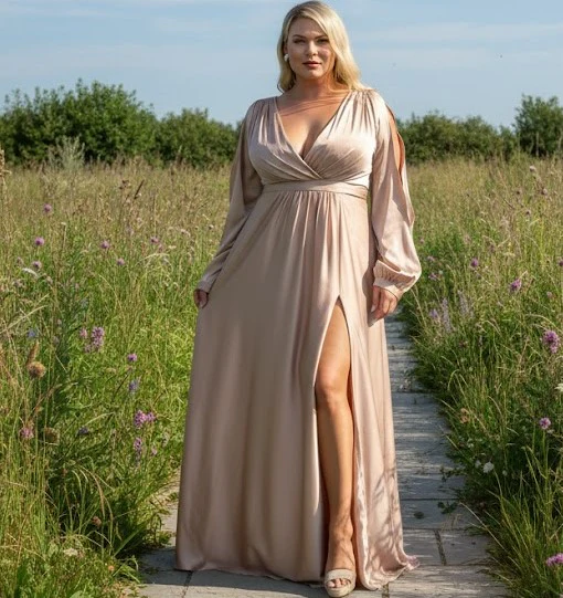 Black Christmas & Holiday Dress in Satin by May Queen  MQ1857 - Image 3