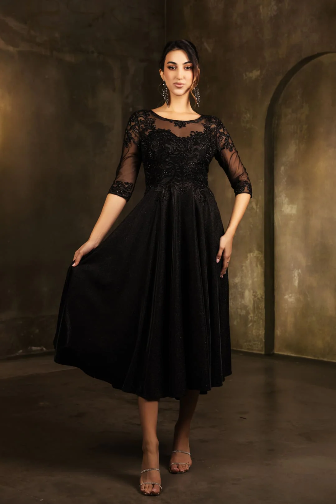 Funeral Dress in Black For Women & Ladies Plus Size Outfit by MQ2057