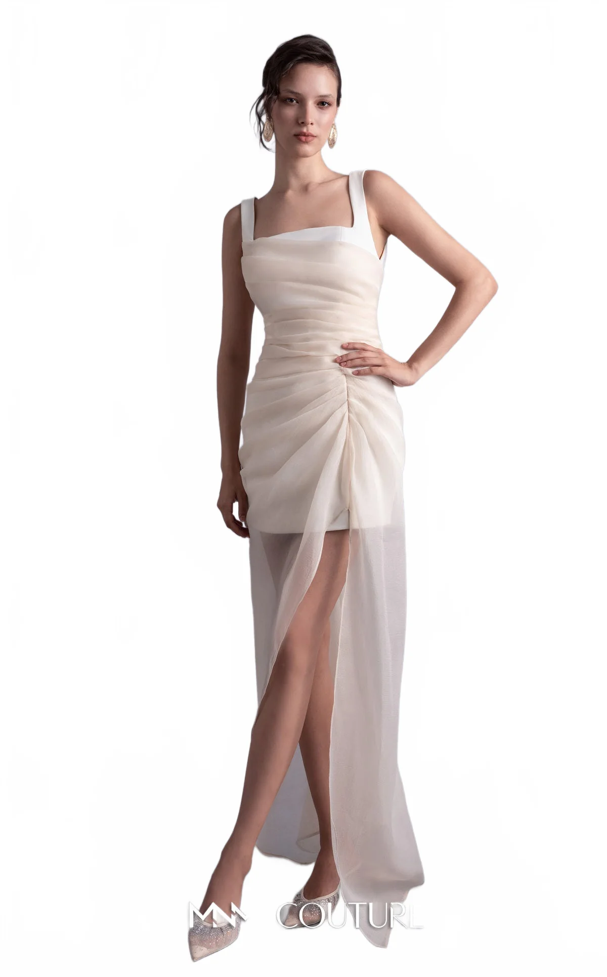Gaby Charbachy Strapless Cocktail Dress in Nude - Image 2