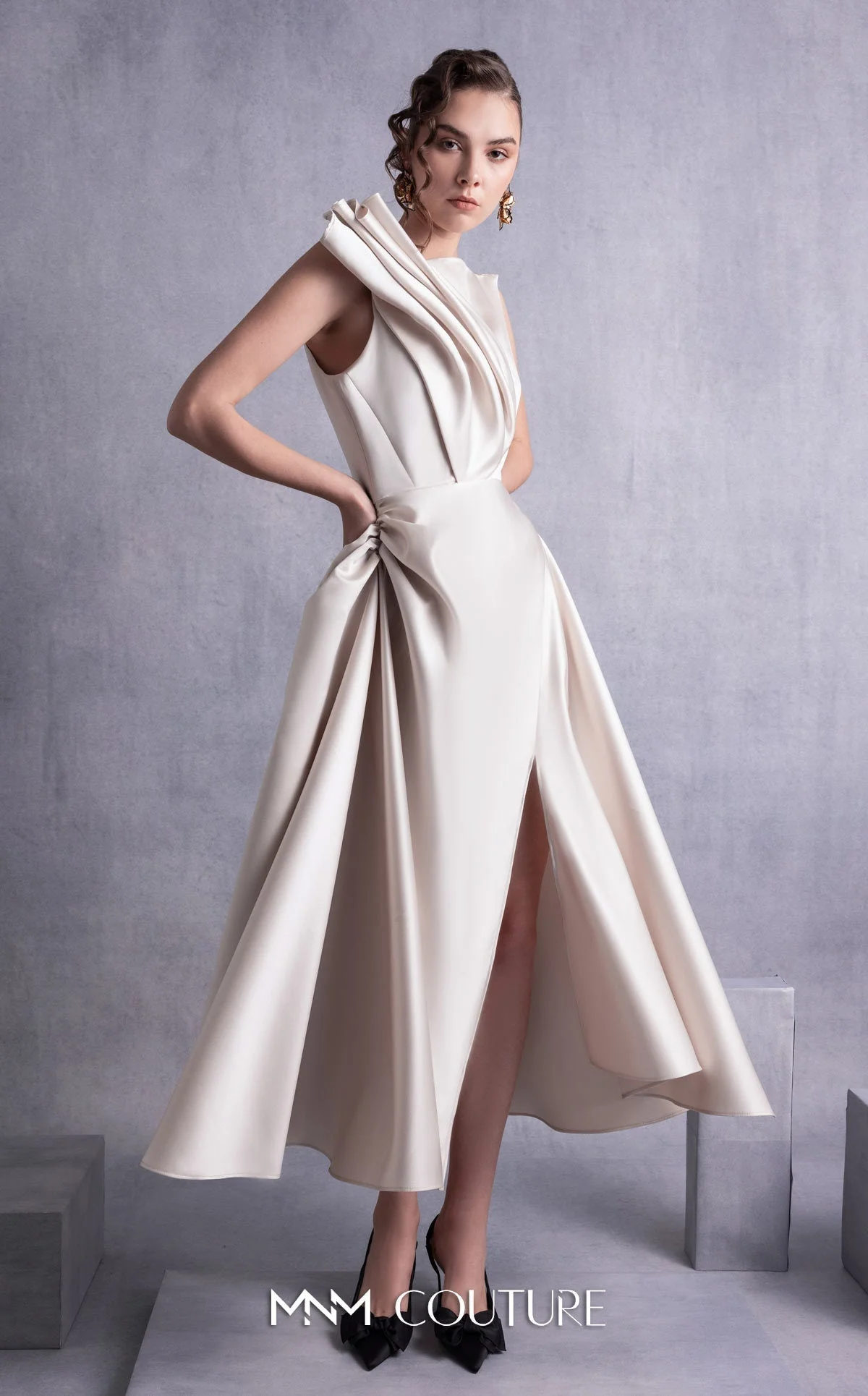 Gaby Charbachy GOS2517 Gold One-Shoulder Dress - Image 5