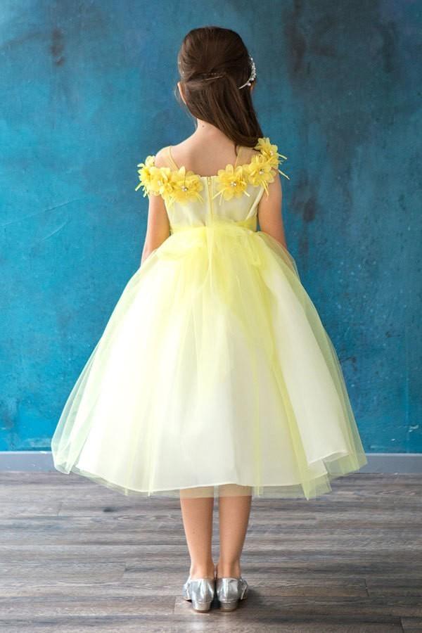 Girls 3D Floral Cold Shoulder Dress by Calla D797 - Image 10