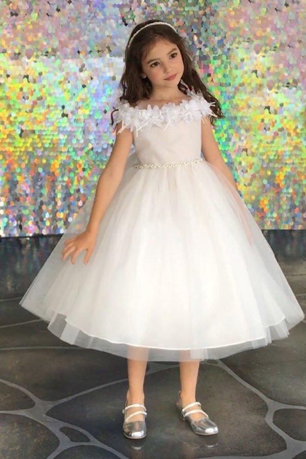 Girls 3D Floral Cold Shoulder Dress by Calla D797 - Image 12