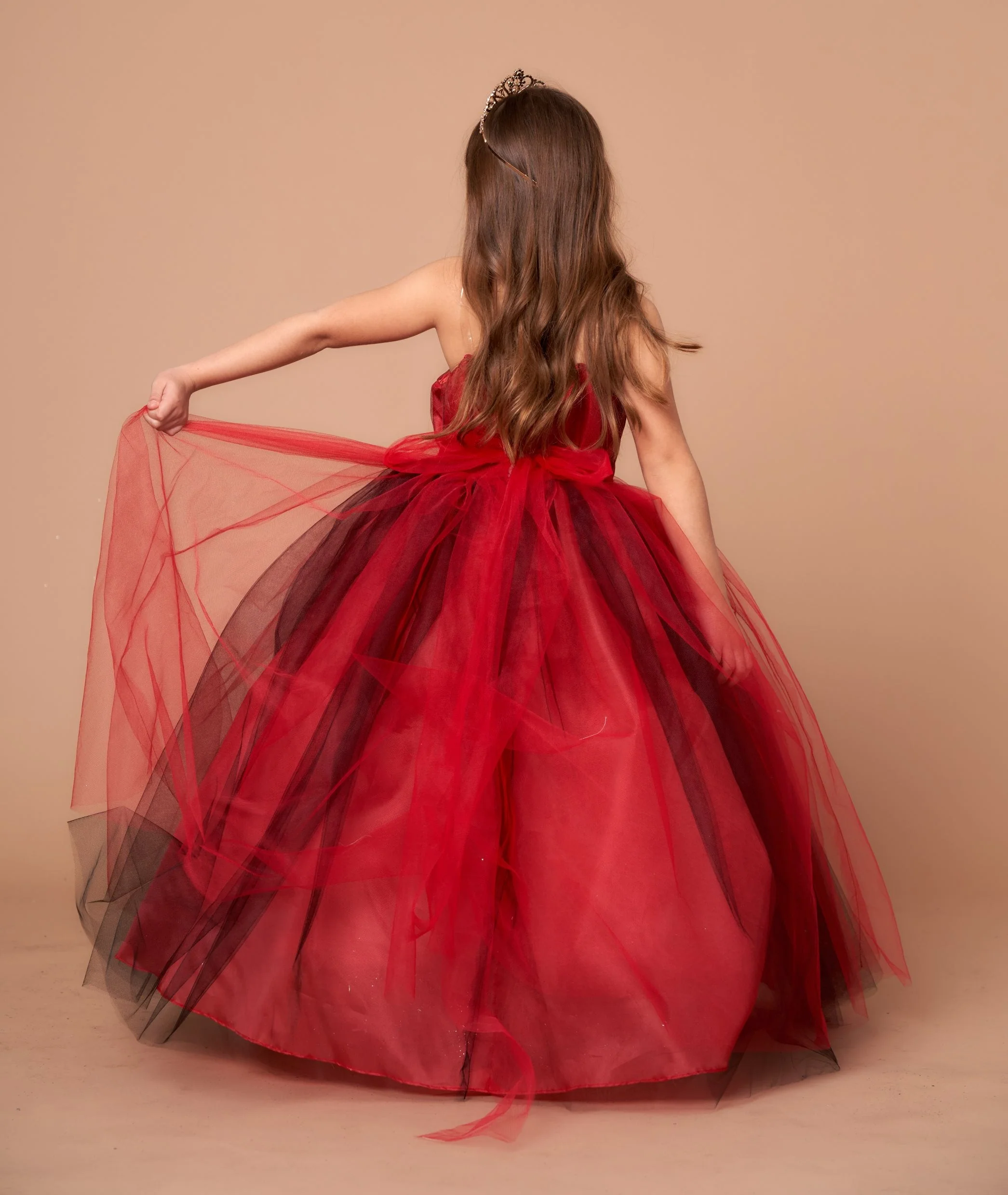 Girls 3D Floral Halter Tulle Gown by Calla D830 - Image 2