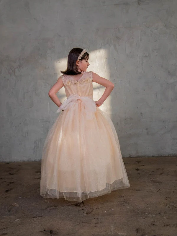 Girls 3D Floral Sleeveless Tulle Gown by Calla D816 - Image 2