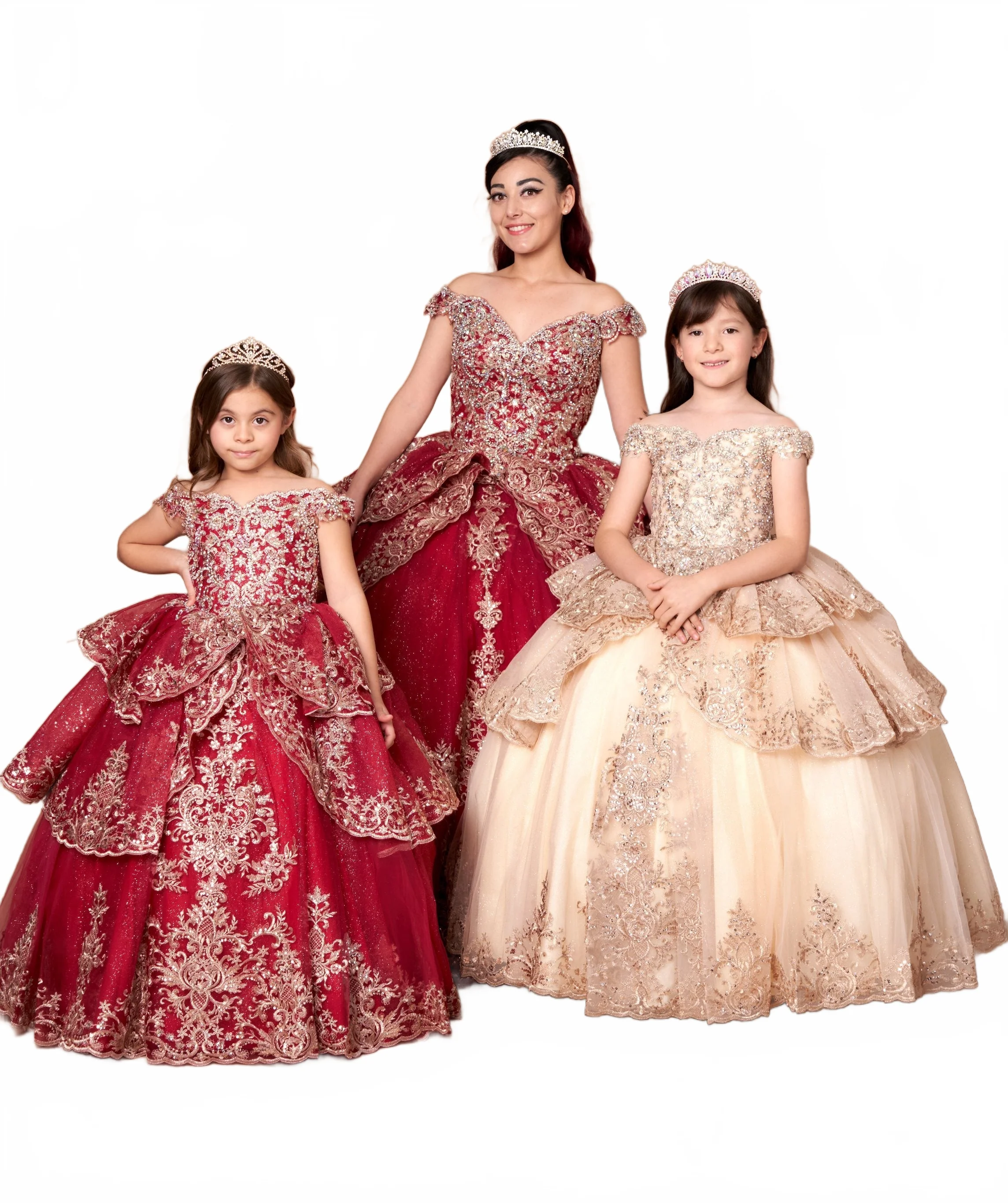Girls Applique Off Shoulder Layered Gown by Calla WB102 - Image 11