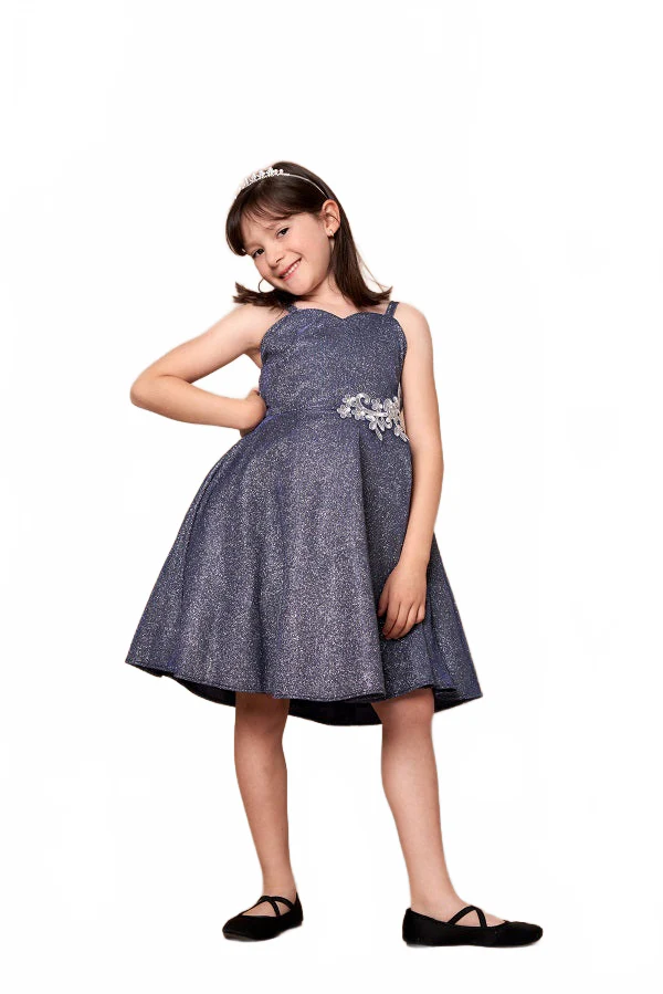 Girls Glitter Sleeveless Short Dress by Calla D818 - Image 4