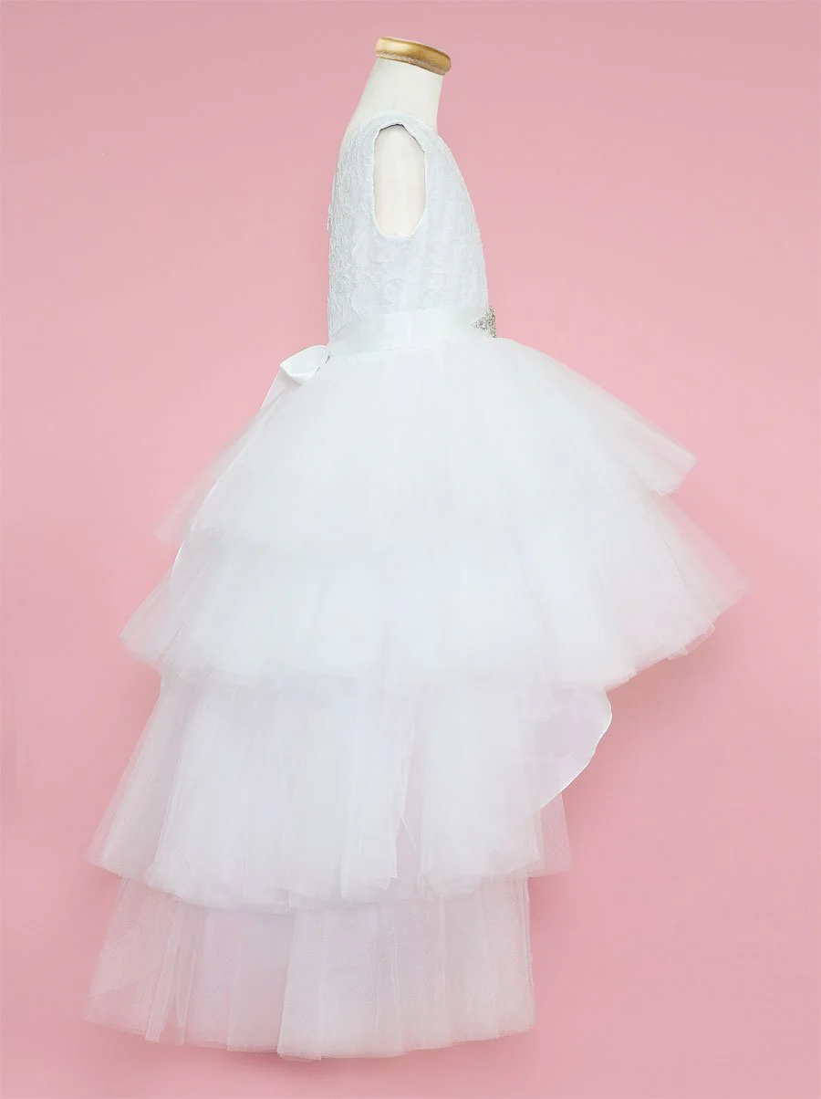 Calla D825 Girls Layered High-Low Dress with Lace Bodice - Image 18