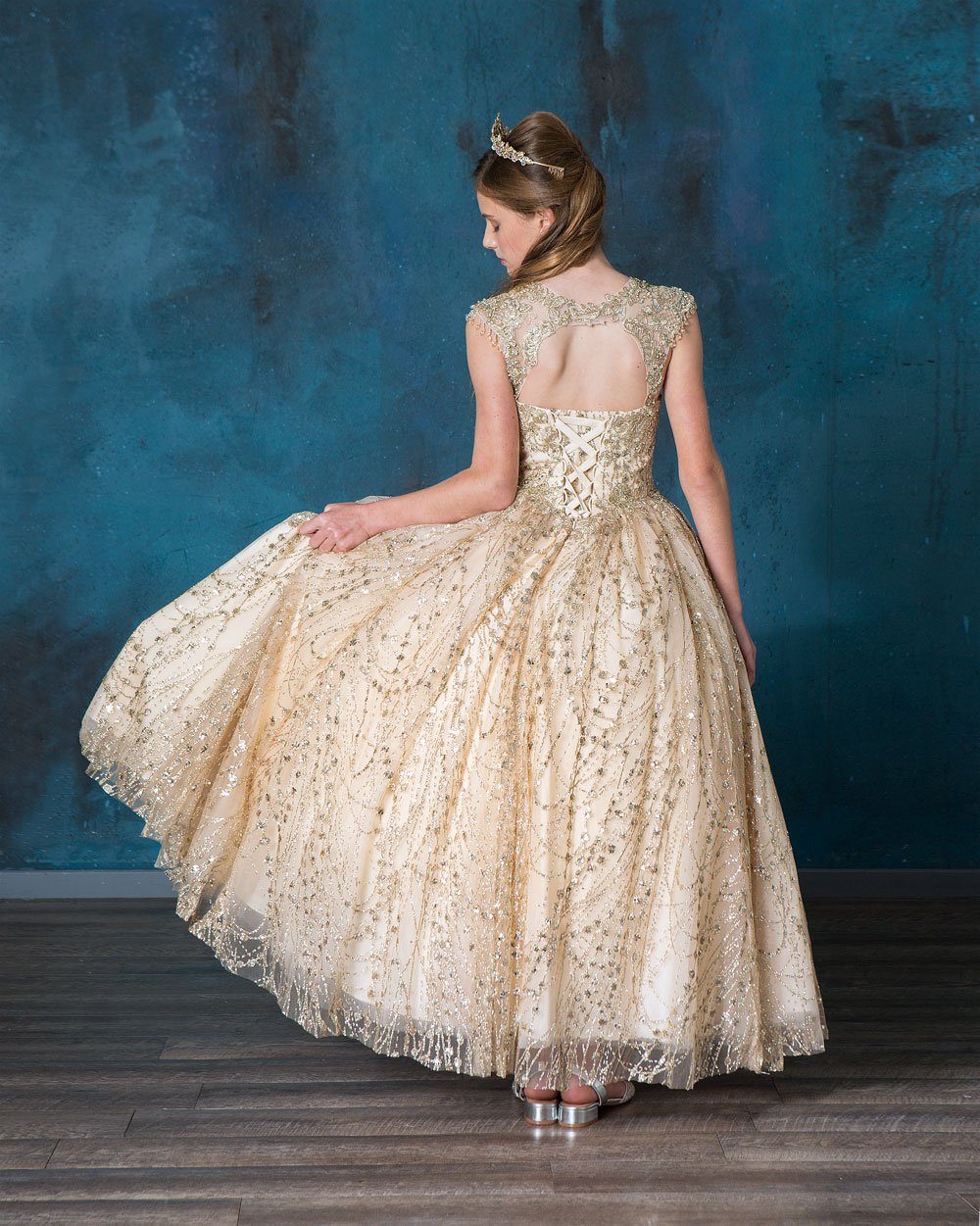 Calla KY226 Sequin Glitter Cap Sleeve Ball Gown - Image 2