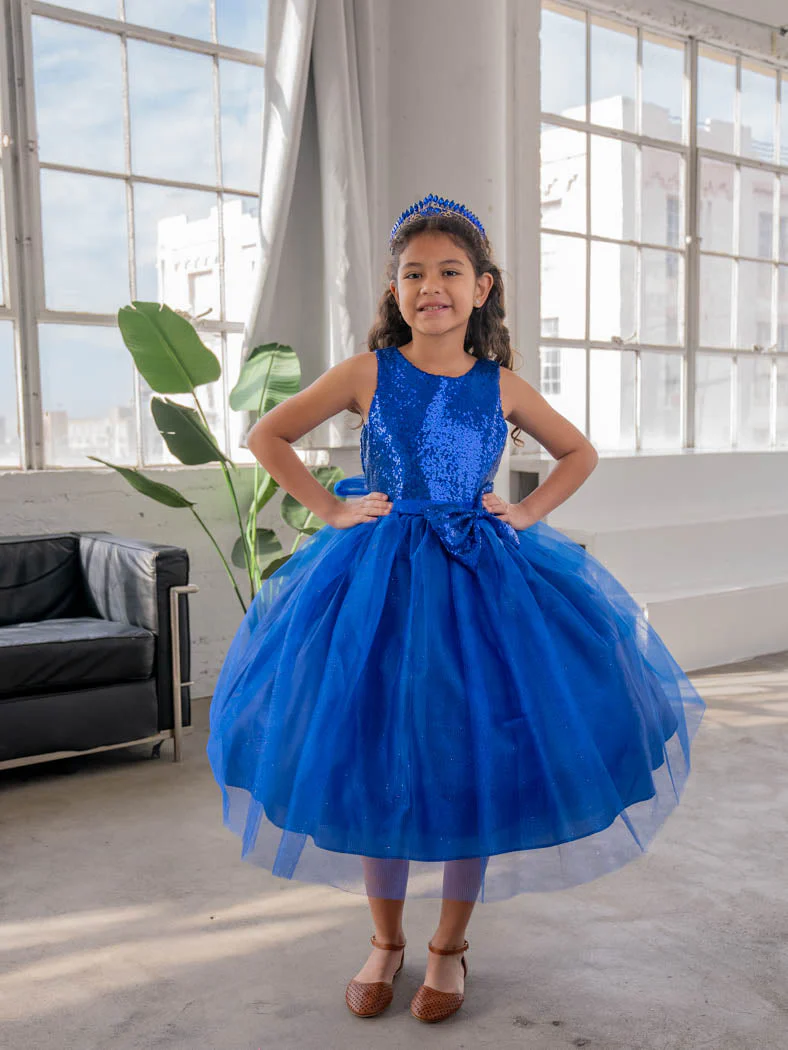 Girls Short Sequin Bodice Dress by Calla D832 - Image 4