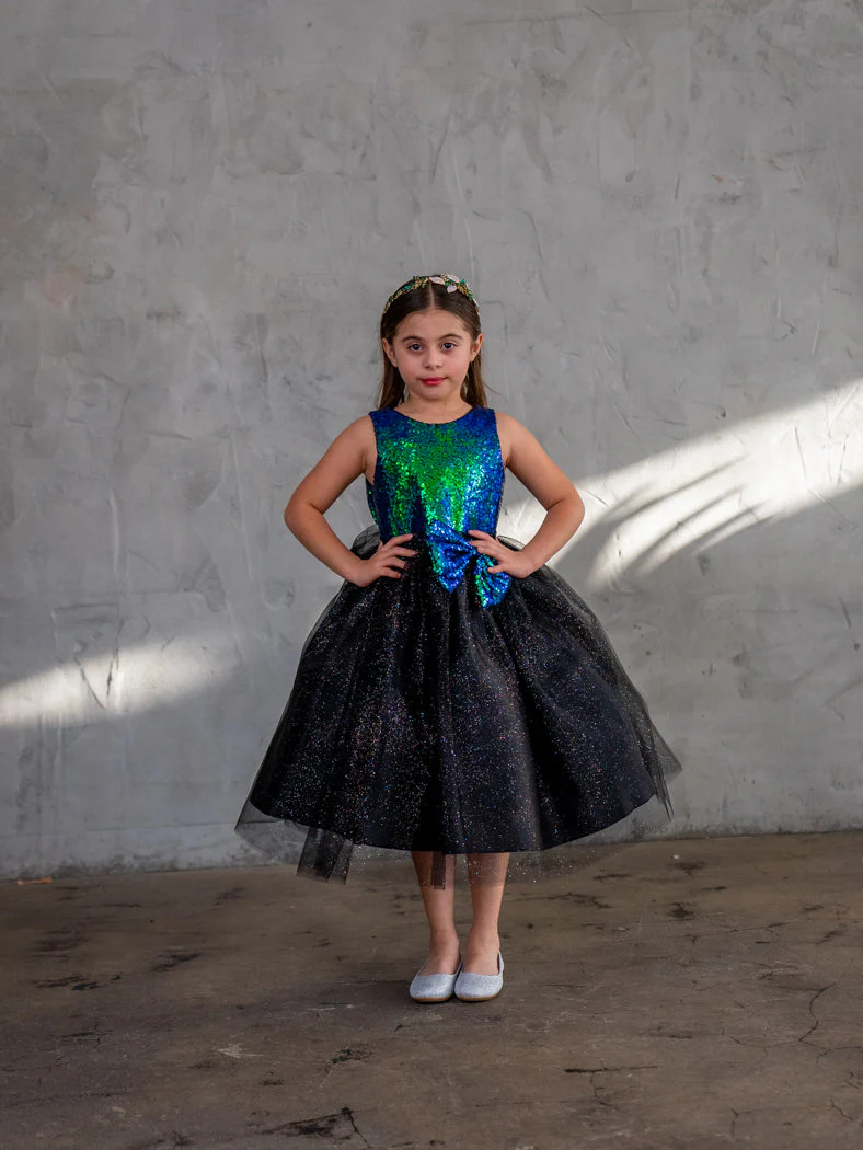 Girls Short Sequin Bodice Dress by Calla D832 - Image 6