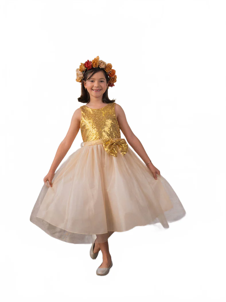 Girls Short Sequin Bodice Dress by Calla D832 - Image 9