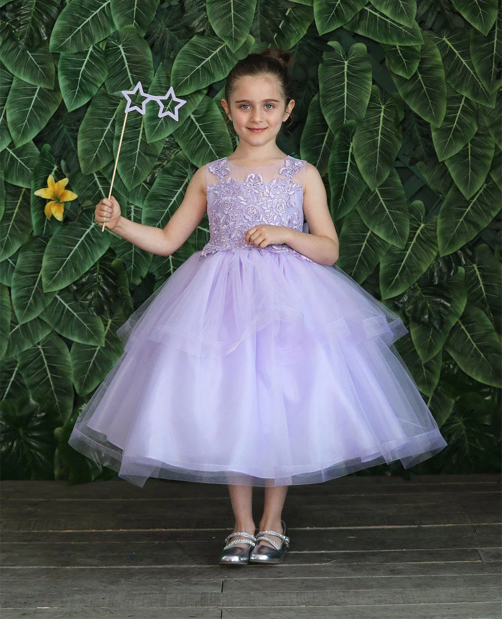 Girls Tulle Dress with Embroidered Bodice by Calla D792 - Image 13
