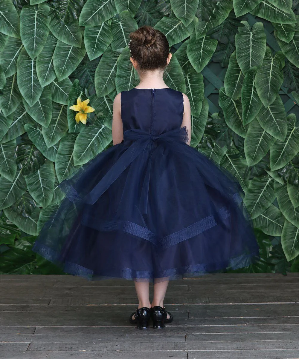 Girls Tulle Dress with Embroidered Bodice by Calla D792 - Image 2
