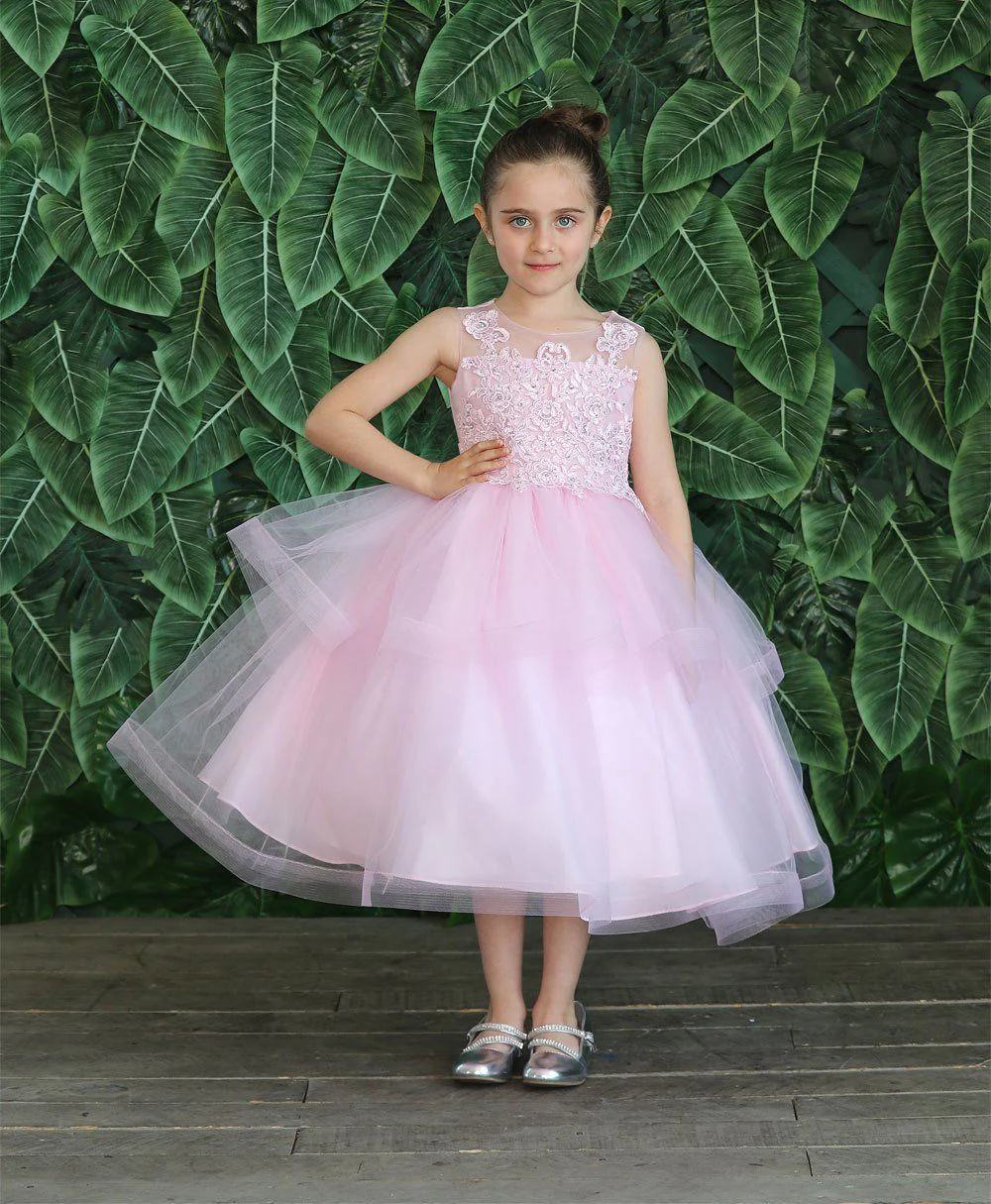 Girls Tulle Dress with Embroidered Bodice by Calla D792 - Image 20