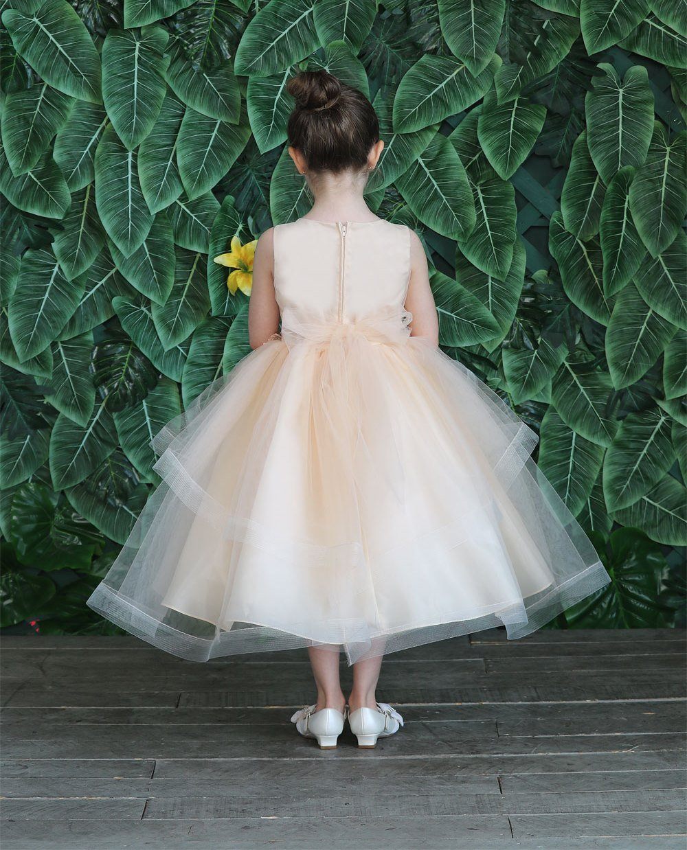 Girls Tulle Dress with Embroidered Bodice by Calla D792 - Image 4