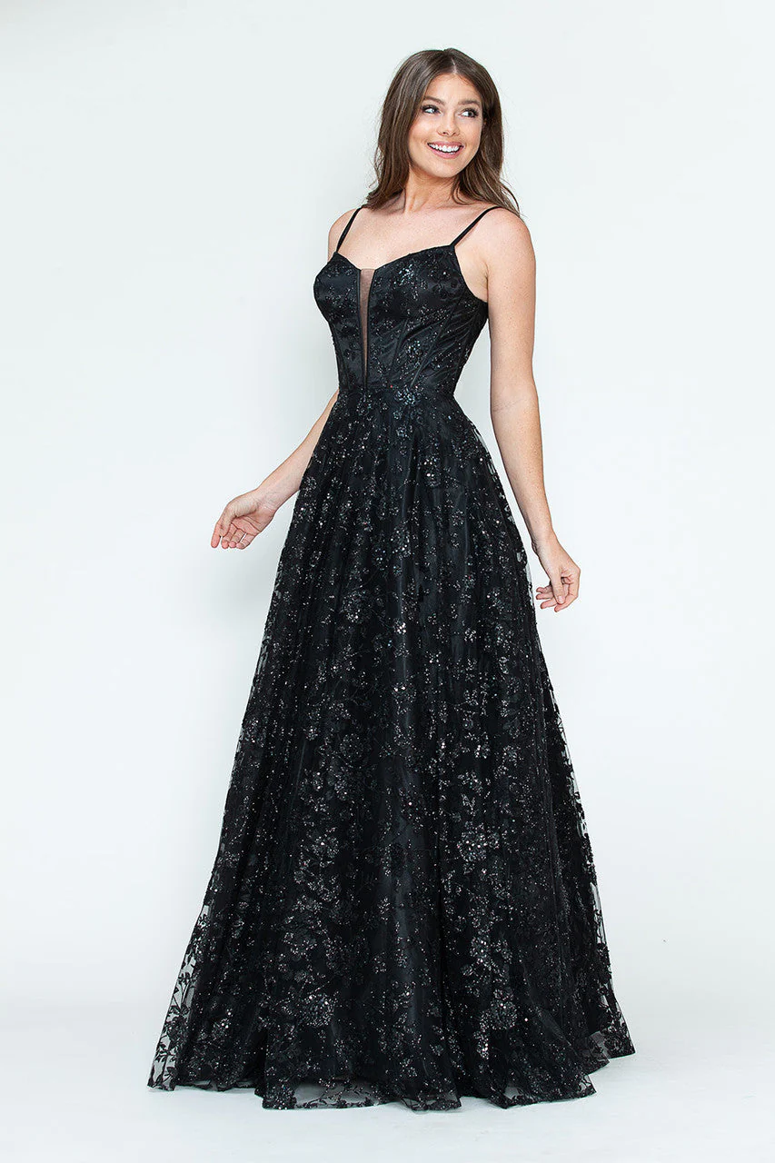 Lenovia 8241 Glitter Appliqué Mesh Tulle Sleeveless Dress - Image 13