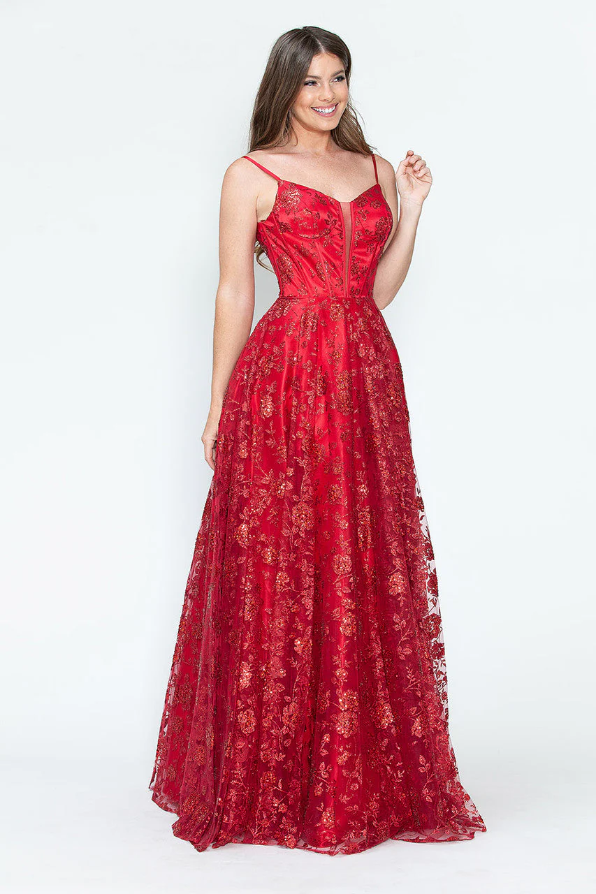 Lenovia 8241 Glitter Appliqué Mesh Tulle Sleeveless Dress - Image 16