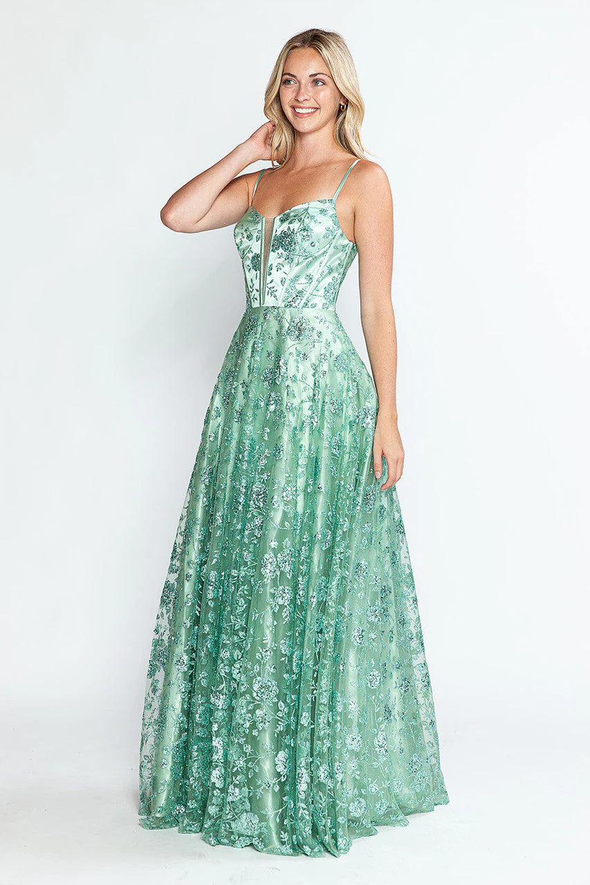 Lenovia 8241 Glitter Appliqué Mesh Tulle Sleeveless Dress - Image 19