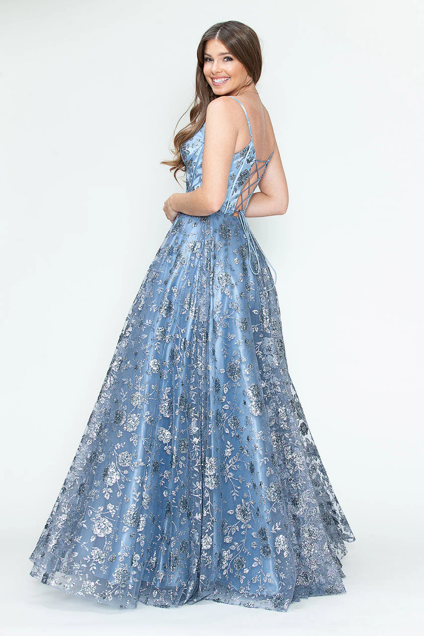 Lenovia 8241 Glitter Appliqué Mesh Tulle Sleeveless Dress - Image 2