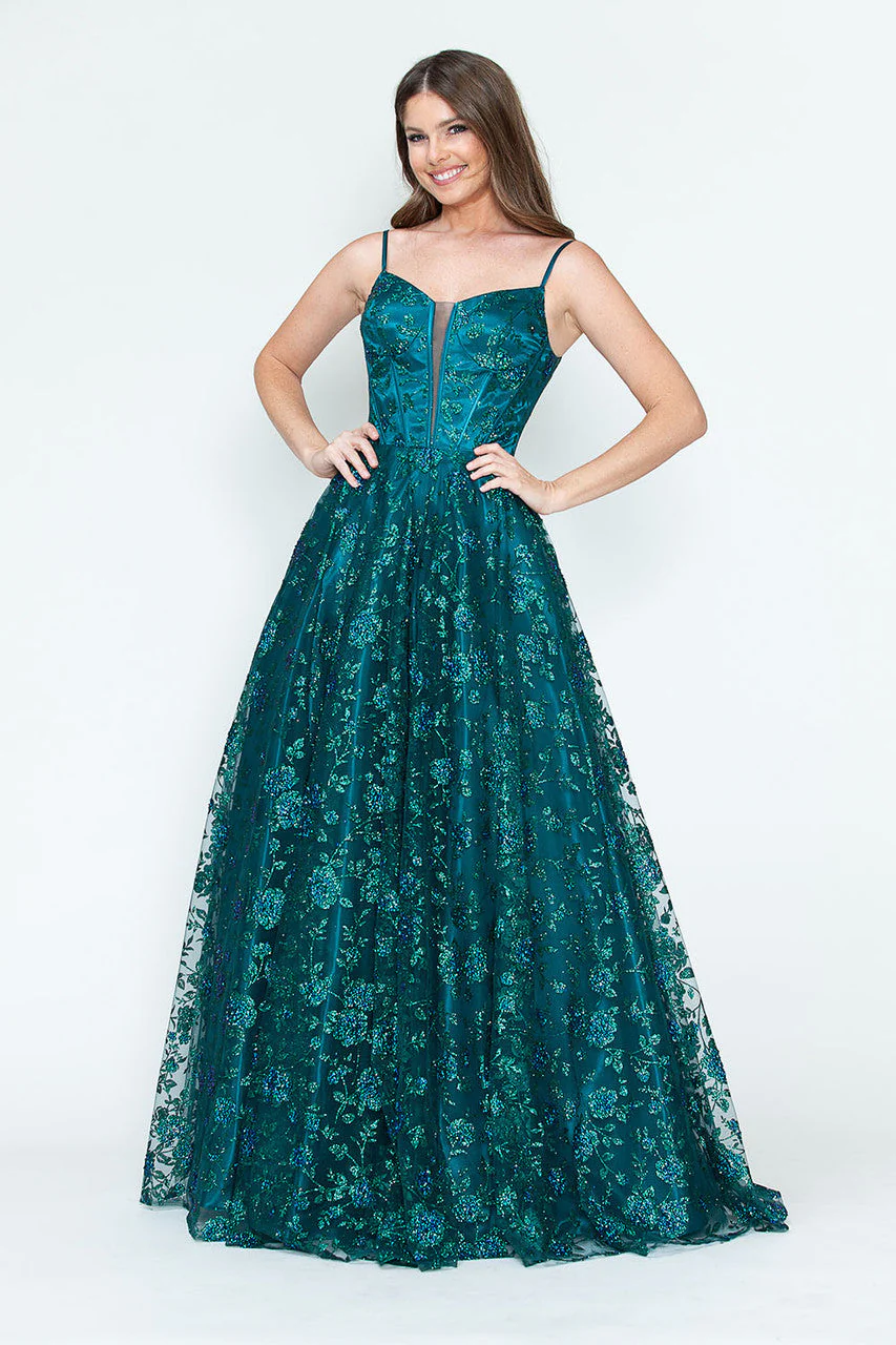 Lenovia 8241 Glitter Appliqué Mesh Tulle Sleeveless Dress - Image 5