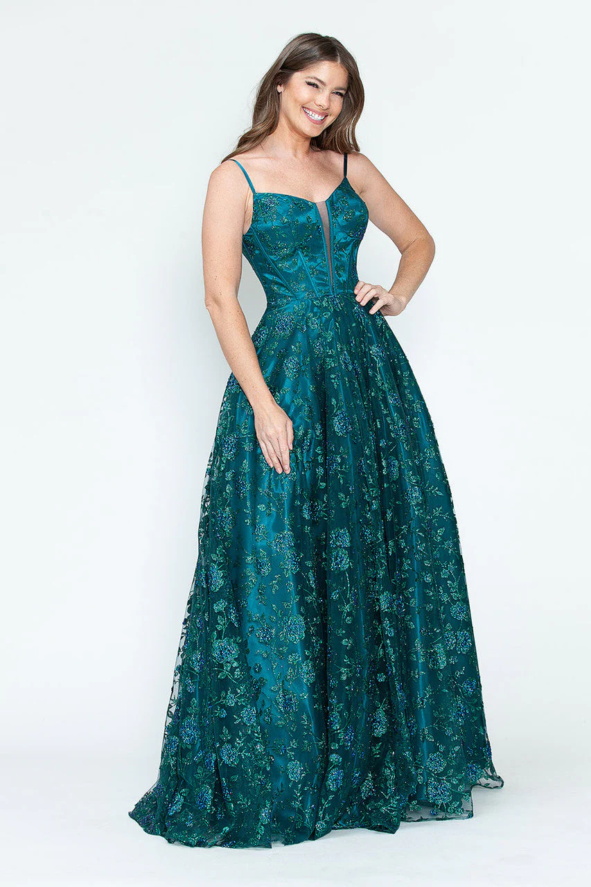 Lenovia 8241 Glitter Appliqué Mesh Tulle Sleeveless Dress - Image 7