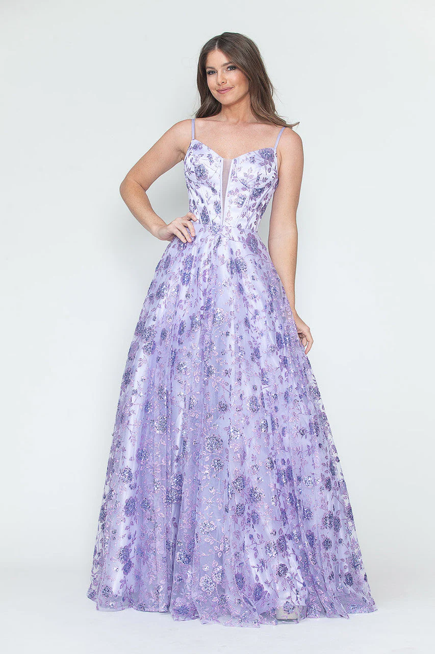 Lenovia 8241 Glitter Appliqué Mesh Tulle Sleeveless Dress - Image 8