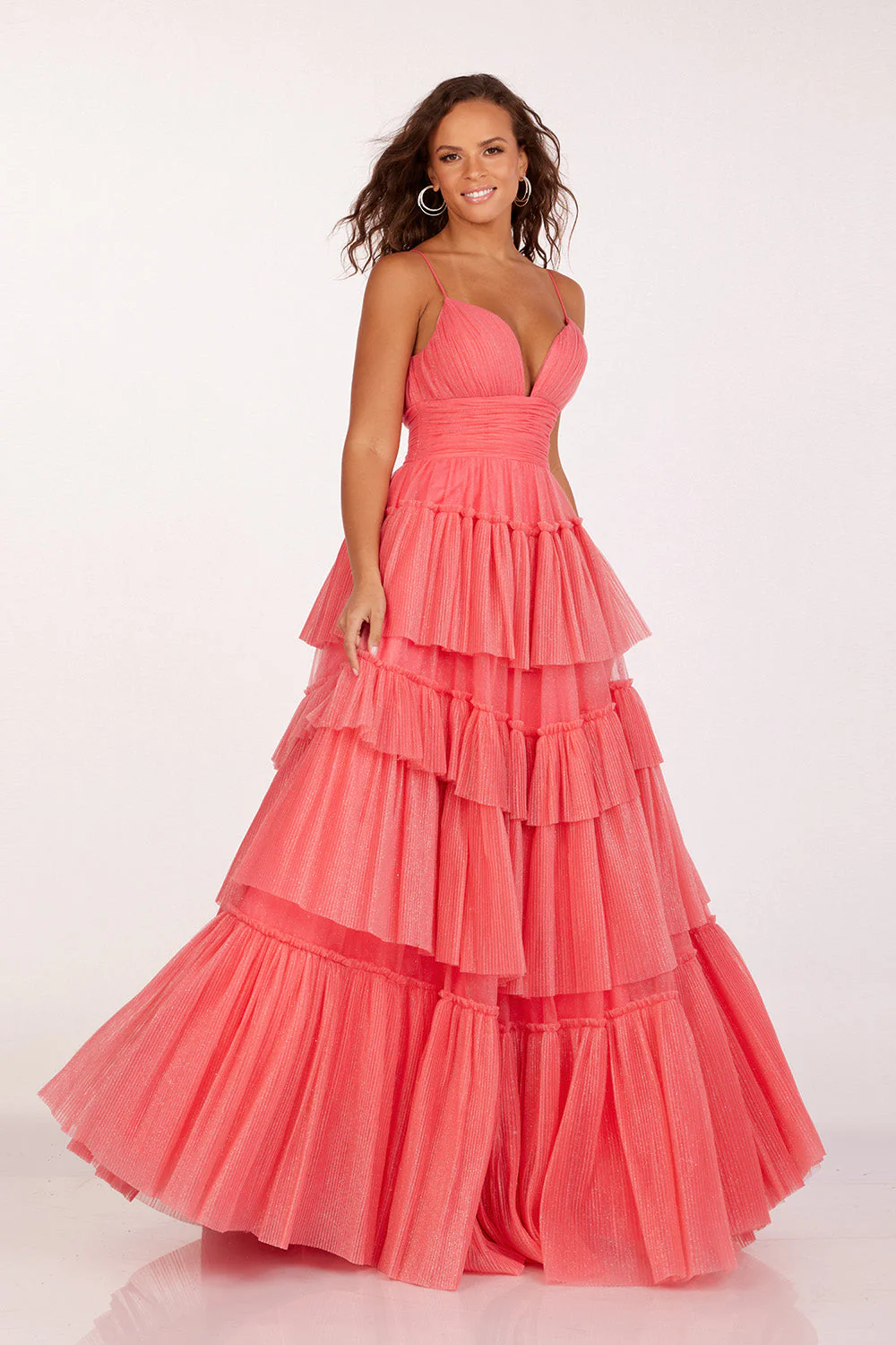 Glitter Sleeveless A-line Tiered Gown by Lucci Lu 1357 - Image 7