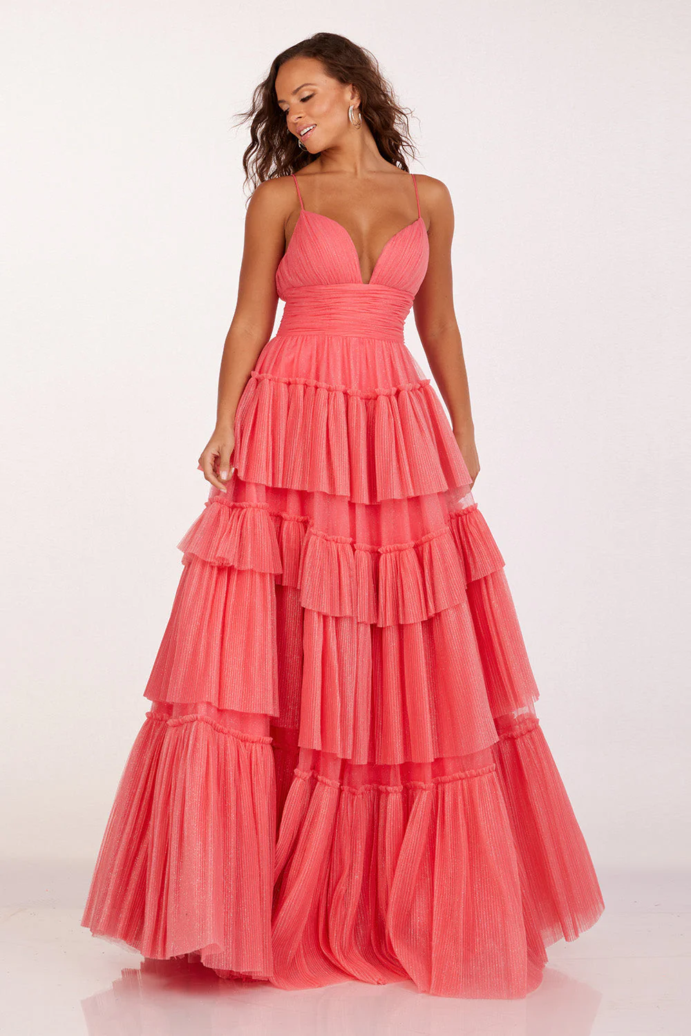 Glitter Sleeveless A-line Tiered Gown by Lucci Lu 1357 - Image 8
