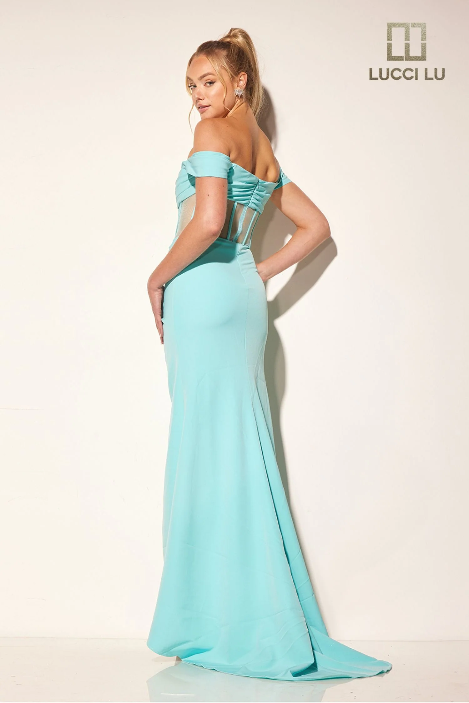 Glitter Sleeveless A-line Tiered Gown by Lucci Lu 1361 - Image 2