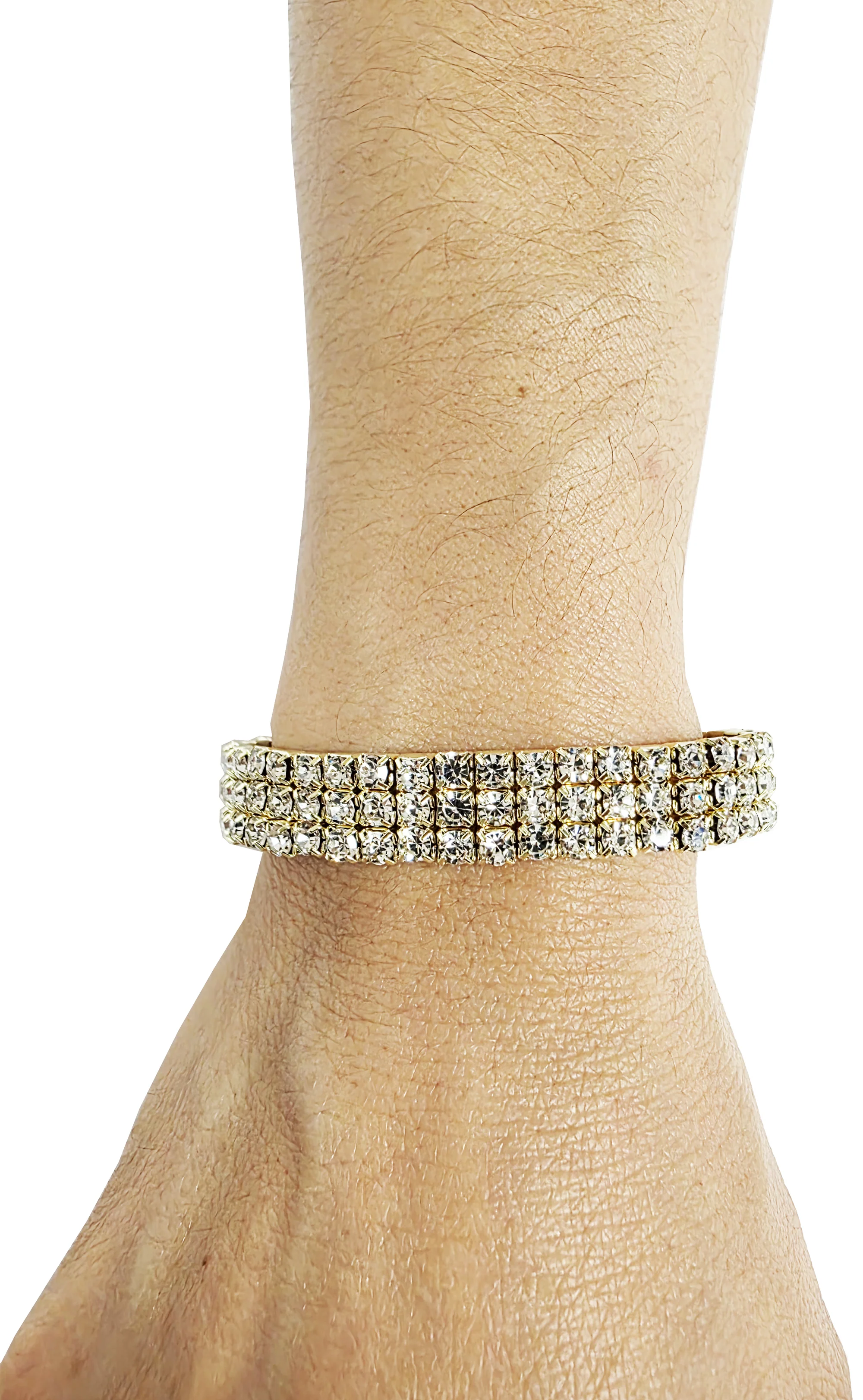 Gold Paved Encrusted Rhinestone Bracelet | Formal Dresses Accessories - Image 3