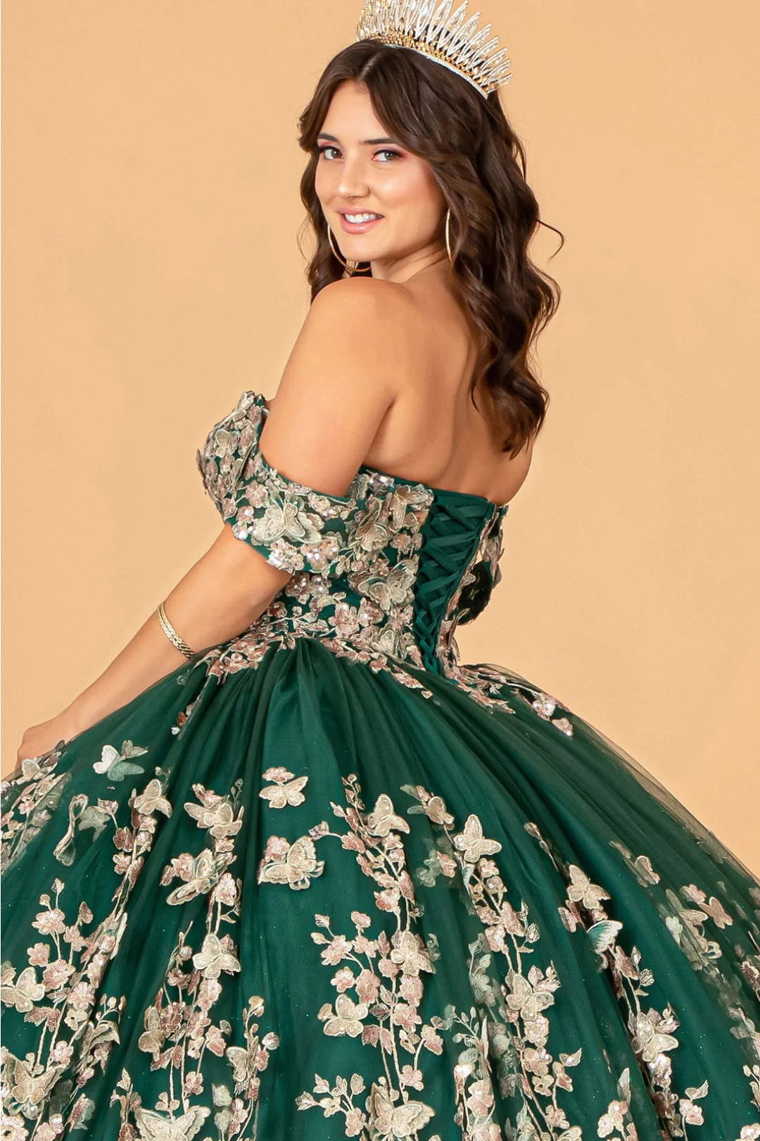 Green Gold Quinceanera Gown by Elizabeth KGL3077 - Image 5