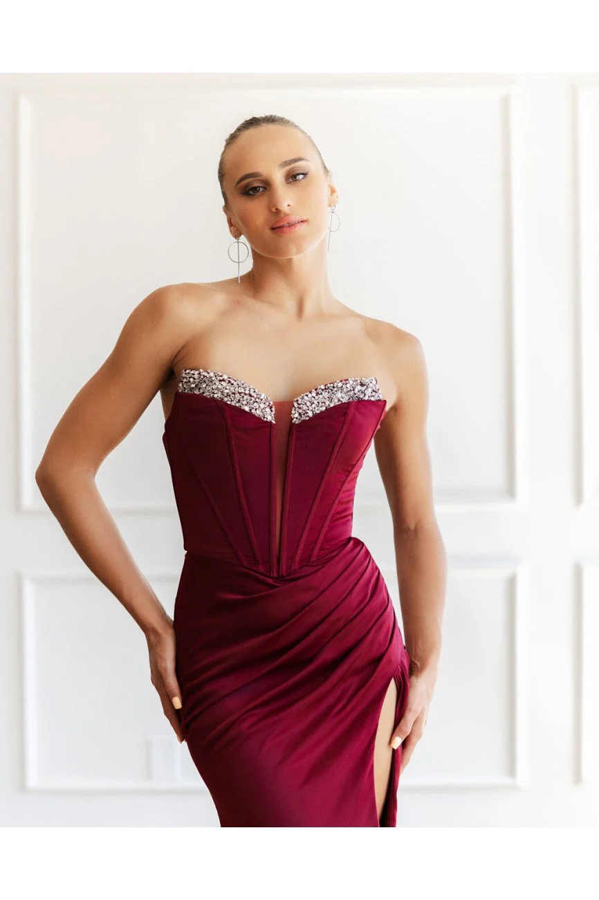 High Couture MJ1000 Prom Fitted Long Formal Corset Evening Dress - Image 13