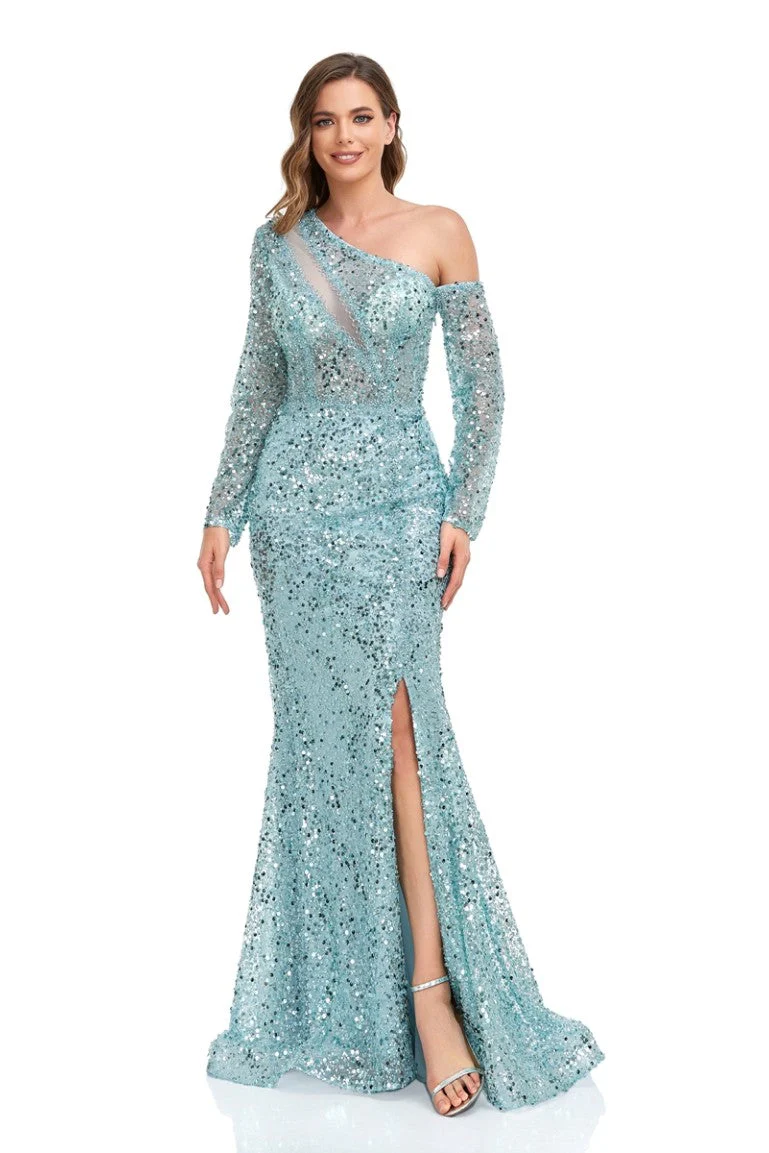 High Couture NR2278 Long Formal Sequin Evening Dress - Image 3