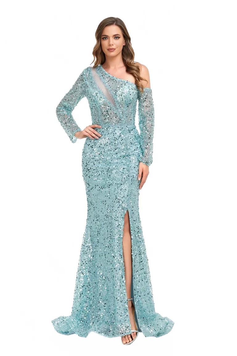 High Couture NR2278 Long Formal Sequin Evening Dress - Image 4