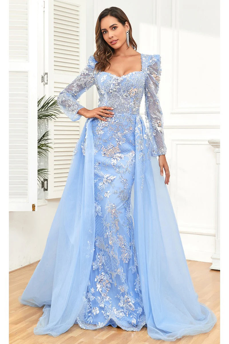 High Couture NR2312 Long Floral Lace Formal Evening Dress - Image 4