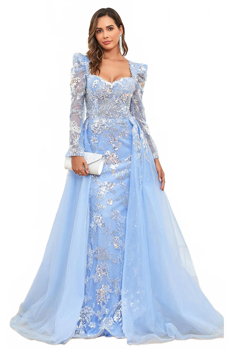 High Couture NR2312 Long Floral Lace Formal Evening Dress - Image 5