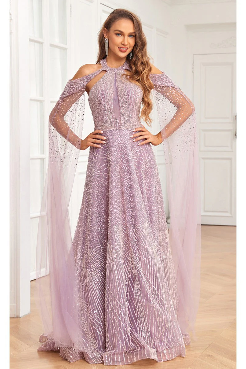 High Couture NR2340 A Line Ball Gown Long Formal Beaded Prom Dress