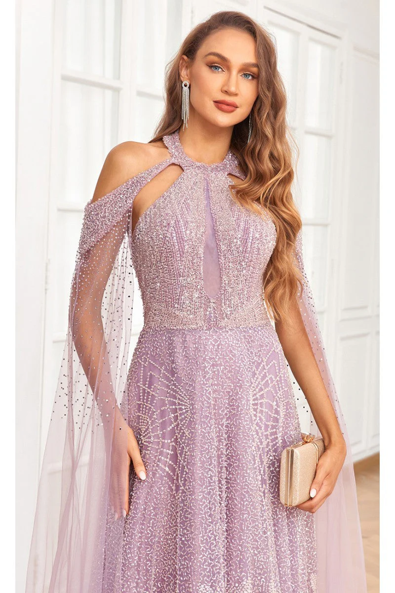 High Couture NR2340 A Line Ball Gown Long Formal Beaded Prom Dress - Image 4