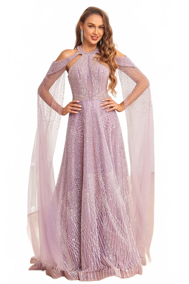 High Couture NR2340 A Line Ball Gown Long Formal Beaded Prom Dress - Image 9