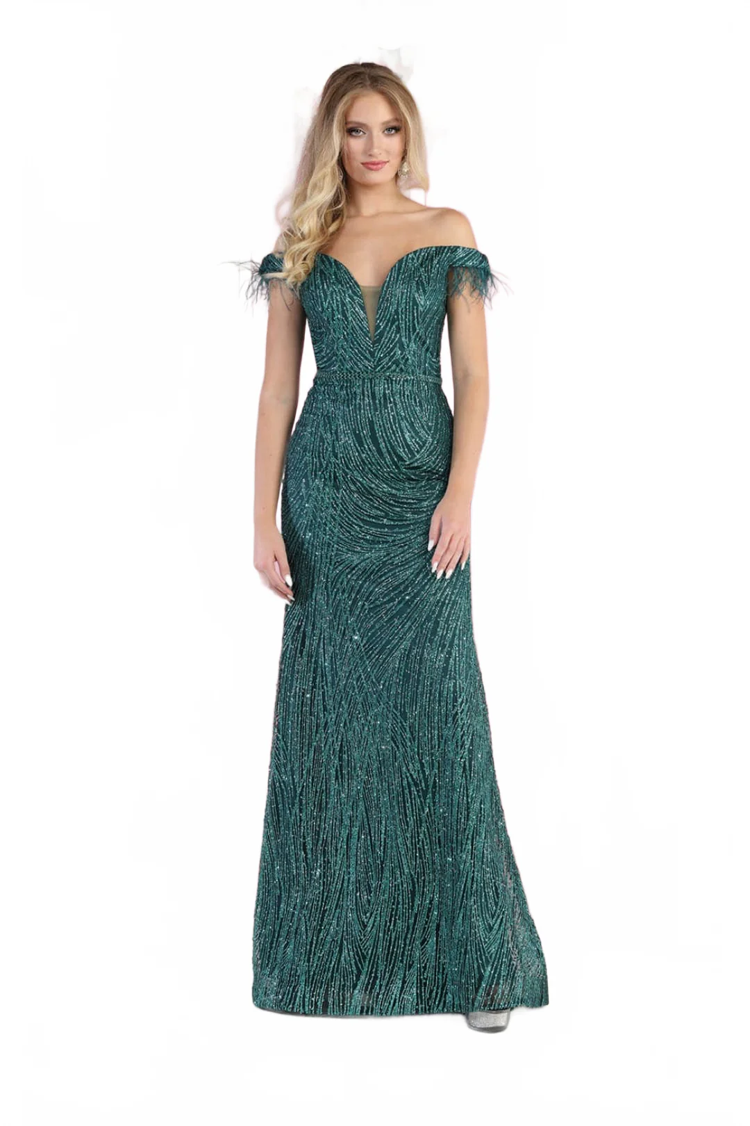 Hunter Green Quinceanera Mom Dresses | Mother of the Quince Gowns RQ7963 - Image 8