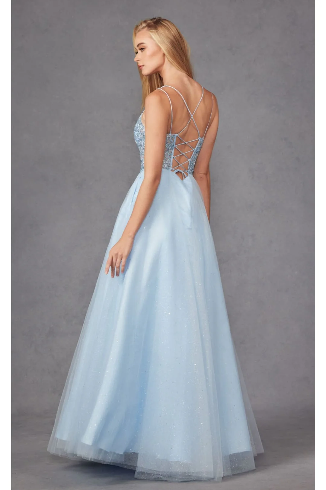 Ice Blue Bridesmaid Dresses-Inexpensive Embroidered Tulle Juliet 268 - Image 2