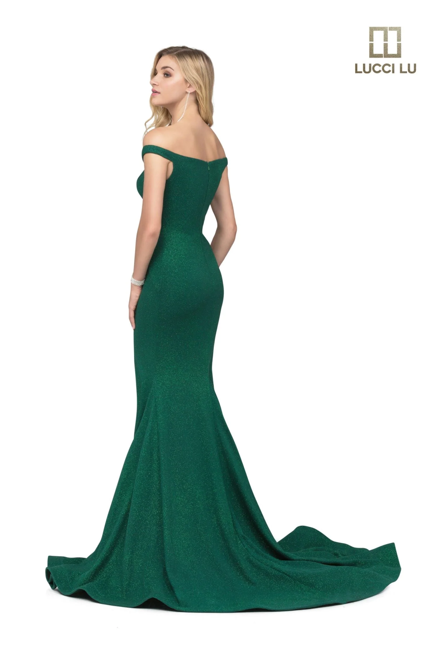 Jersey Off Shoulder Mermaid Dress by Lucci Lu 28068 - Image 5