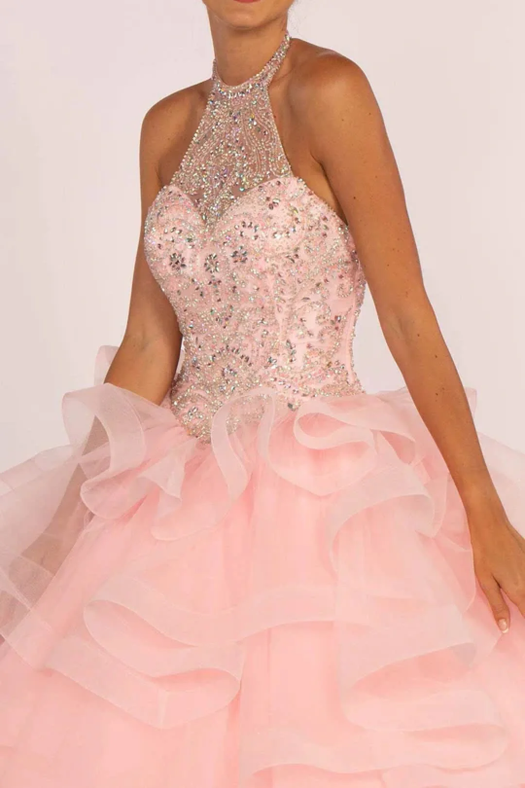 Jeweled Halter Ball Gown by Elizabeth KGL2512 - Image 3