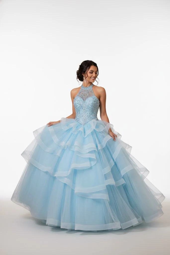 Jeweled Halter Ball Gown by Elizabeth KGL2512 - Image 6