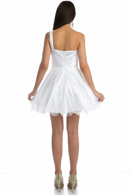 Juliet 733W One-Shoulder Sequin A-Line Mini Dress - Image 2